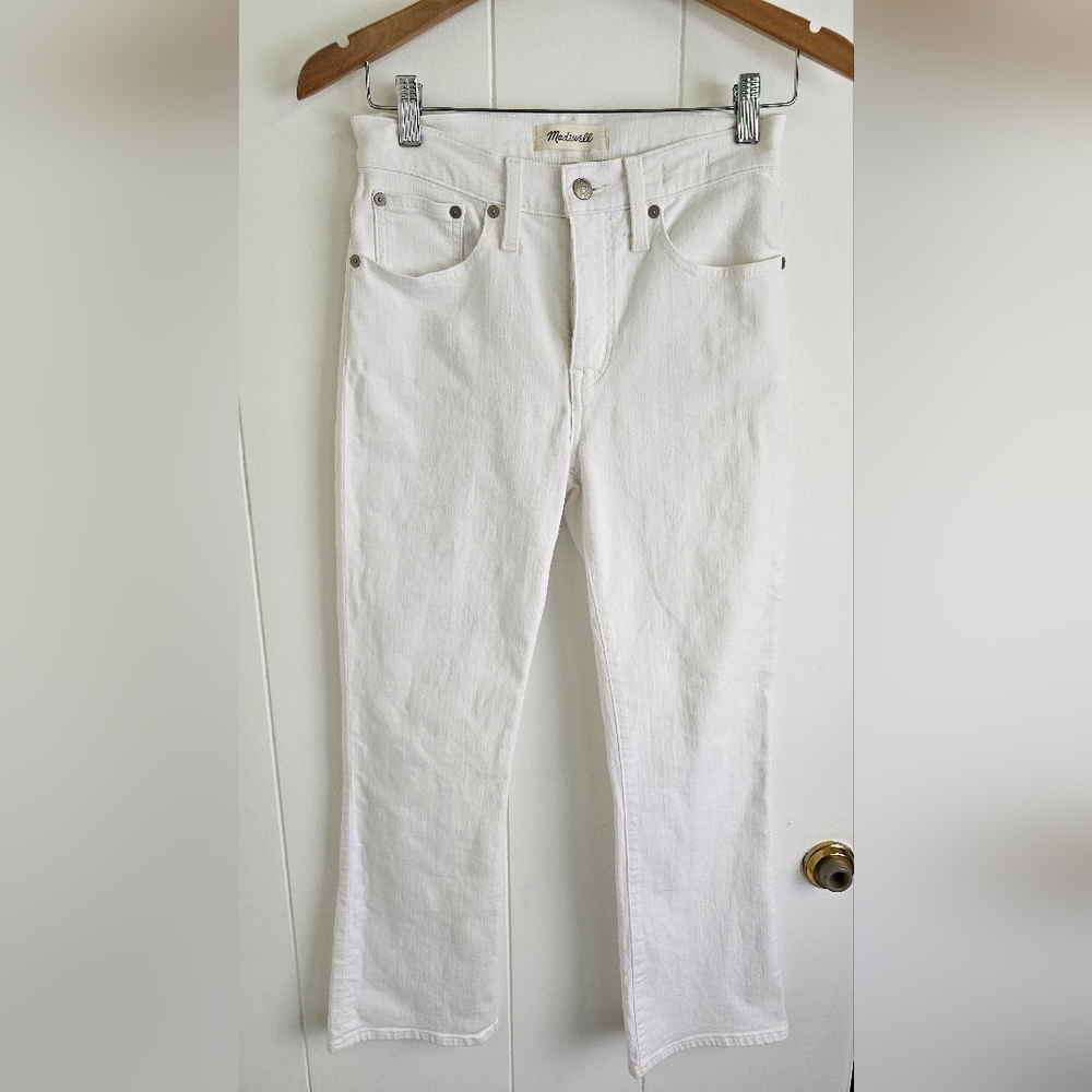 Madewell Cali Demi-Boot Jeans in Pure White Size 26 - Picture 4 of 9